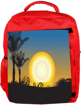 

Snoogg Eco Friendly Canvas Summer Illustration Backpack Rucksack School Travel Unisex Casual Canvas Bag Bookbag Satchel 5 L Backpack(Red)