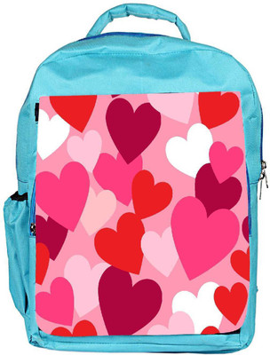 

Snoogg Eco Friendly Canvas Multiple Hearts Designer Backpack Rucksack School Travel Unisex Casual Canvas Bag Bookbag Satchel 5 L Backpack(Blue)