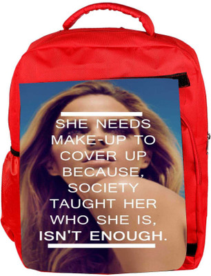 

Snoogg Eco Friendly Canvas She Is Isnt Enough Backpack Rucksack School Travel Unisex Casual Canvas Bag Bookbag Satchel 5 L Backpack(Red)