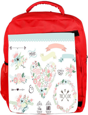 

Snoogg Eco Friendly Canvas Wedding Graphic Set Backpack Rucksack School Travel Unisex Casual Canvas Bag Bookbag Satchel 5 L Backpack(Red)