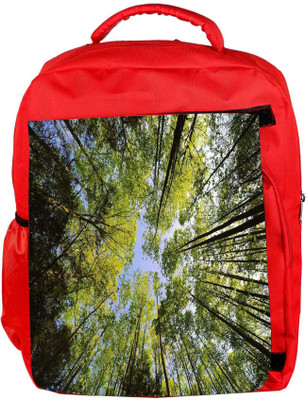 

Snoogg Eco Friendly Canvas Tall Trees Designer Backpack Rucksack School Travel Unisex Casual Canvas Bag Bookbag Satchel 5 L Backpack(Red)