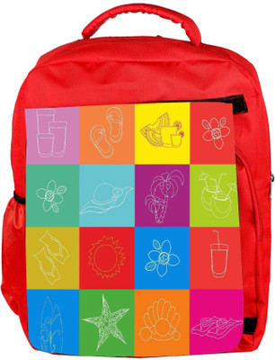 

Snoogg Eco Friendly Canvas Abstract Summer Background Backpack Rucksack School Travel Unisex Casual Canvas Bag Bookbag Satchel 5 L Backpack(Red)