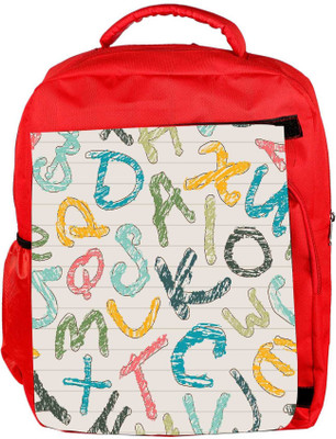 

Snoogg Eco Friendly Canvas Colors Of Alphabets Designer Backpack Rucksack School Travel Unisex Casual Canvas Bag Bookbag Satchel 5 L Backpack(Red)