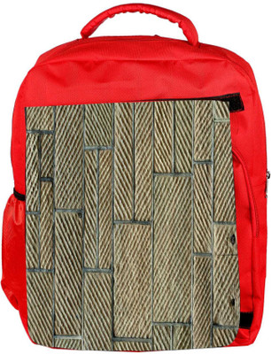 

Snoogg Eco Friendly Canvas Brick Lines Designer Backpack Rucksack School Travel Unisex Casual Canvas Bag Bookbag Satchel 5 L Backpack(Red)