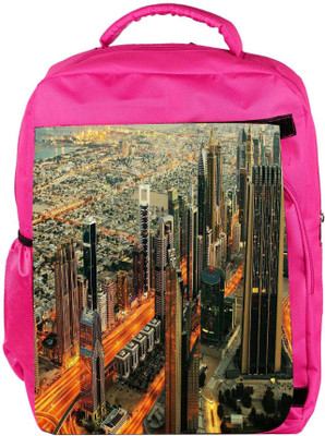 

Snoogg Eco Friendly Canvas Heart Of The City Designer Backpack Rucksack School Travel Unisex Casual Canvas Bag Bookbag Satchel 5 L Backpack(Pink)