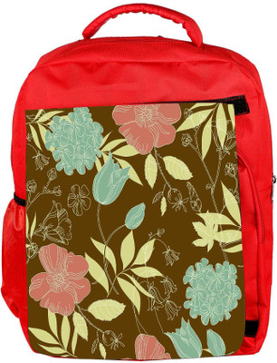 

Snoogg Eco Friendly Canvas Seamless Vintage Flower Pattern Backpack Rucksack School Travel Unisex Casual Canvas Bag Bookbag Satchel 5 L Backpack(Red)