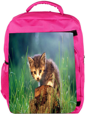 

Snoogg Eco Friendly Canvas Kitty Designer Backpack Rucksack School Travel Unisex Casual Canvas Bag Bookbag Satchel 5 L Backpack(Pink)