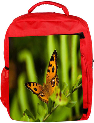 

Snoogg Eco Friendly Canvas Yellow Butterfly Designer Backpack Rucksack School Travel Unisex Casual Canvas Bag Bookbag Satchel 5 L Backpack(Red)