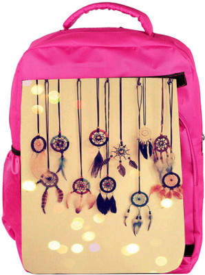 Snoogg Eco Friendly Canvas Dream Catcher Days Backpack Rucksack School Travel Unisex Casual Canvas Bag Bookbag Satchel 5 L Backpack(Pink)