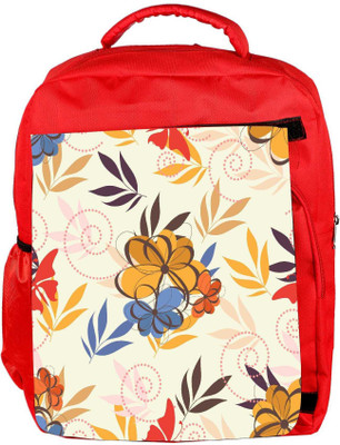 

Snoogg Eco Friendly Canvas Colorful Flowers Designer Backpack Rucksack School Travel Unisex Casual Canvas Bag Bookbag Satchel 5 L Backpack(Red)