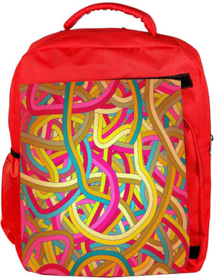 

Snoogg Eco Friendly Canvas Seamless Abstract Hand Drawn Waves Pattern Backpack Rucksack School Travel Unisex Casual Canvas Bag Bookbag Satchel 5 L Backpack(Red)