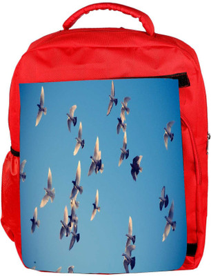 

Snoogg Eco Friendly Canvas Ubuntu Birds Designer Backpack Rucksack School Travel Unisex Casual Canvas Bag Bookbag Satchel 5 L Backpack(Red)