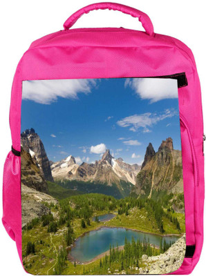 

Snoogg Eco Friendly Canvas Abstract Nature Of Small Lake Designer Backpack Rucksack School Travel Unisex Casual Canvas Bag Bookbag Satchel 5 L Backpack(Pink)