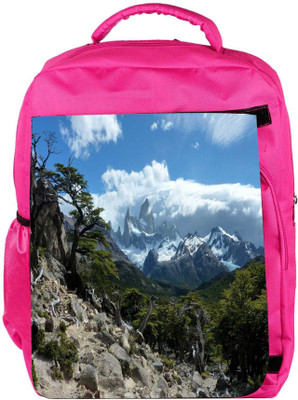 

Snoogg Eco Friendly Canvas Rocks Mountain Designer Backpack Rucksack School Travel Unisex Casual Canvas Bag Bookbag Satchel 5 L Backpack(Pink)