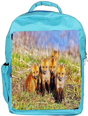 

Snoogg Eco Friendly Canvas Small Foxs Designer Backpack Rucksack School Travel Unisex Casual Canvas Bag Bookbag Satchel 5 L Backpack(Blue)