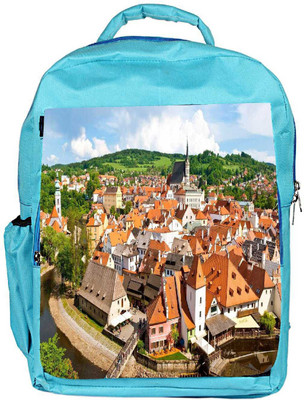 

Snoogg Eco Friendly Canvas Orange Roof Designer Backpack Rucksack School Travel Unisex Casual Canvas Bag Bookbag Satchel 5 L Backpack(Blue)