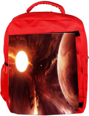 

Snoogg Eco Friendly Canvas Solar Eclipse Designer Backpack Rucksack School Travel Unisex Casual Canvas Bag Bookbag Satchel 5 L Backpack(Red)