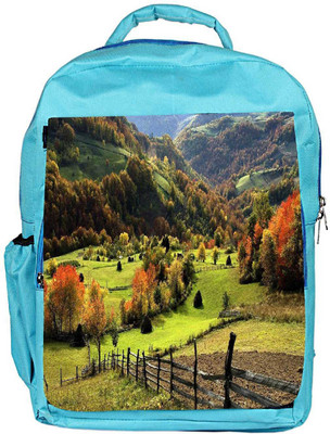 

Snoogg Eco Friendly Canvas Orange Small Trees Designer Backpack Rucksack School Travel Unisex Casual Canvas Bag Bookbag Satchel 5 L Backpack(Blue)