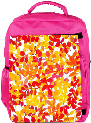 

Snoogg Eco Friendly Canvas Seamless Leaf Patternleaf Background Autumn Seamless Pattern Backpack Rucksack School Travel Unisex Casual Canvas Bag Bookbag Satchel 5 L Backpack(Pink)