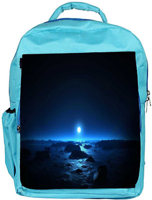 

Snoogg Eco Friendly Canvas Blue Moon Designer Backpack Rucksack School Travel Unisex Casual Canvas Bag Bookbag Satchel 5 L Backpack(Blue)