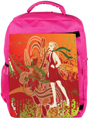 

Snoogg Eco Friendly Canvas Abstract Illustration Backpack Rucksack School Travel Unisex Casual Canvas Bag Bookbag Satchel 5 L Backpack(Pink)
