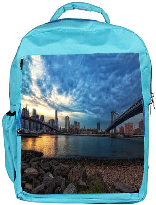 

Snoogg Eco Friendly Canvas New York Lake View Designer Backpack Rucksack School Travel Unisex Casual Canvas Bag Bookbag Satchel 5 L Backpack(Blue)