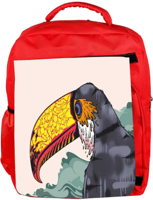 

Snoogg Eco Friendly Canvas Stylized Toucan 2703 Backpack Rucksack School Travel Unisex Casual Canvas Bag Bookbag Satchel 5 L Backpack(Red)