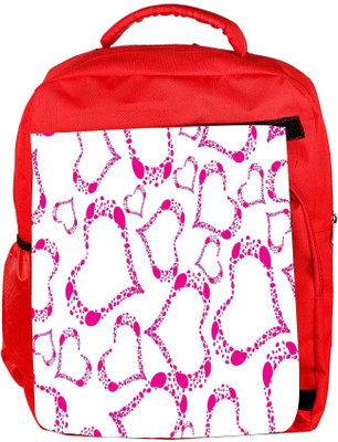

Snoogg Eco Friendly Canvas Pink Heart White Pattern Designer Backpack Rucksack School Travel Unisex Casual Canvas Bag Bookbag Satchel 5 L Backpack(Red)