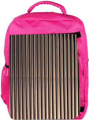 

Snoogg Eco Friendly Canvas Black Strips Designer Backpack Rucksack School Travel Unisex Casual Canvas Bag Bookbag Satchel 5 L Backpack(Pink)
