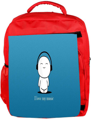 

Snoogg Eco Friendly Canvas I Love My Music Designer Backpack Rucksack School Travel Unisex Casual Canvas Bag Bookbag Satchel 5 L Backpack(Red)