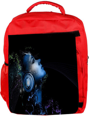 

Snoogg Eco Friendly Canvas Light Headphones Designer Backpack Rucksack School Travel Unisex Casual Canvas Bag Bookbag Satchel 5 L Backpack(Red)