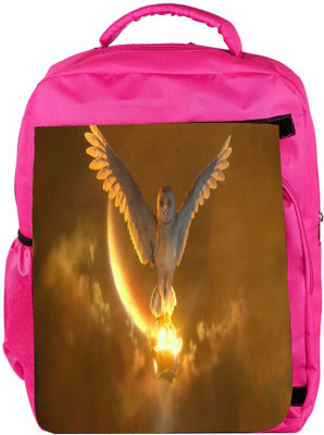 

Snoogg Eco Friendly Canvas Owls Guardians Designer Backpack Rucksack School Travel Unisex Casual Canvas Bag Bookbag Satchel 5 L Backpack(Pink)
