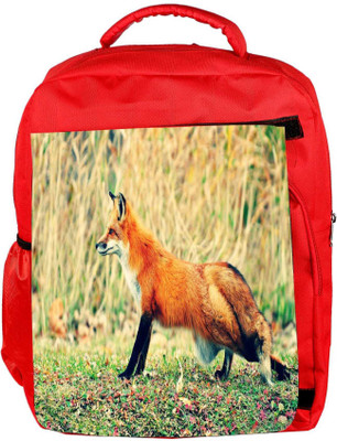 

Snoogg Eco Friendly Canvas Looking Fox Designer Backpack Rucksack School Travel Unisex Casual Canvas Bag Bookbag Satchel 5 L Backpack(Red)