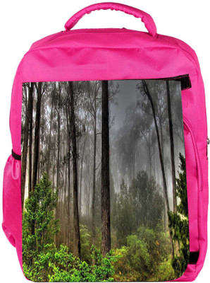 

Snoogg Eco Friendly Canvas Black Forest Designer Backpack Rucksack School Travel Unisex Casual Canvas Bag Bookbag Satchel 5 L Backpack(Pink)