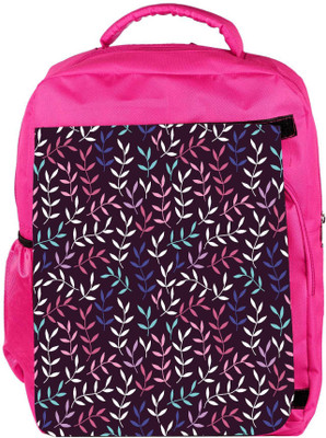 

Snoogg Eco Friendly Canvas Colorful Leaves Designer Backpack Rucksack School Travel Unisex Casual Canvas Bag Bookbag Satchel 5 L Backpack(Pink)