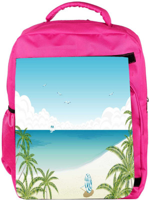 

Snoogg Eco Friendly Canvas Beach Side View Designer Backpack Rucksack School Travel Unisex Casual Canvas Bag Bookbag Satchel 5 L Backpack(Pink)