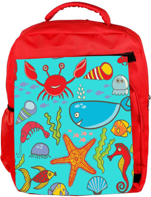 

Snoogg Eco Friendly Canvas Colorful Fishes Designer Backpack Rucksack School Travel Unisex Casual Canvas Bag Bookbag Satchel 5 L Backpack(Red)