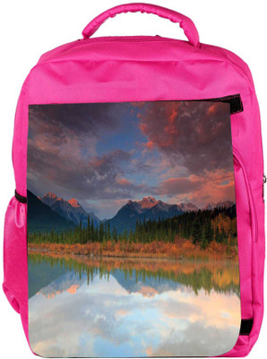 

Snoogg Eco Friendly Canvas Red Clouds Designer Backpack Rucksack School Travel Unisex Casual Canvas Bag Bookbag Satchel 5 L Backpack(Pink)