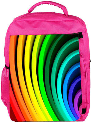 

Snoogg Eco Friendly Canvas Multiple Colors Strips Designer Backpack Rucksack School Travel Unisex Casual Canvas Bag Bookbag Satchel 5 L Backpack(Pink)