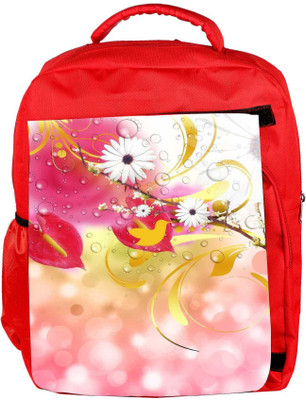 

Snoogg Eco Friendly Canvas Abstract Floral Backgrounds Backpack Rucksack School Travel Unisex Casual Canvas Bag Bookbag Satchel 5 L Backpack(Red)