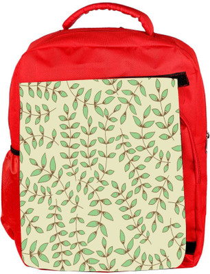 

Snoogg Eco Friendly Canvas Green Leaves Designer Backpack Rucksack School Travel Unisex Casual Canvas Bag Bookbag Satchel 5 L Backpack(Red)
