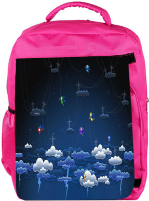

Snoogg Eco Friendly Canvas Clouds And Towers Designer Backpack Rucksack School Travel Unisex Casual Canvas Bag Bookbag Satchel 5 L Backpack(Pink)