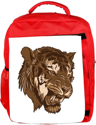 

Snoogg Eco Friendly Canvas Vector Tiger Backpack Rucksack School Travel Unisex Casual Canvas Bag Bookbag Satchel 5 L Backpack(Red)