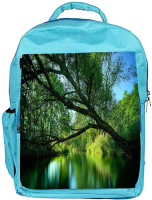 

Snoogg Eco Friendly Canvas Forest Lake Designer Backpack Rucksack School Travel Unisex Casual Canvas Bag Bookbag Satchel 5 L Backpack(Blue)