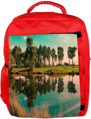 

Snoogg Eco Friendly Canvas River Side Tree Designer Backpack Rucksack School Travel Unisex Casual Canvas Bag Bookbag Satchel 5 L Backpack(Red)