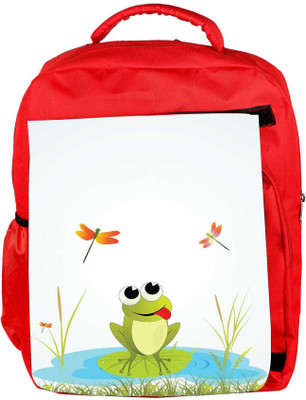 

Snoogg Eco Friendly Canvas Background With Frog Backpack Rucksack School Travel Unisex Casual Canvas Bag Bookbag Satchel 5 L Backpack(Red)