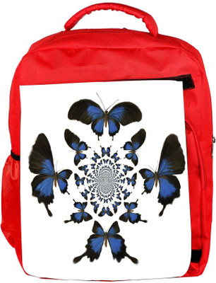 

Snoogg Eco Friendly Canvas Kaleidoscopic Butterflies Backpack Rucksack School Travel Unisex Casual Canvas Bag Bookbag Satchel 5 L Backpack(Red)