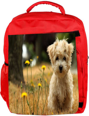 

Snoogg Eco Friendly Canvas Dog Watching The Flowers Designer Backpack Rucksack School Travel Unisex Casual Canvas Bag Bookbag Satchel 5 L Backpack(Red)