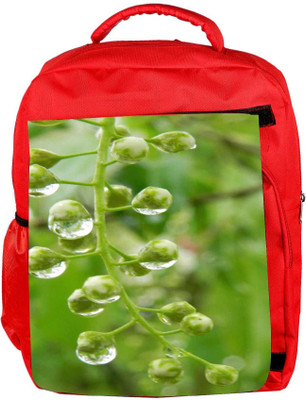 

Snoogg Eco Friendly Canvas Green Spring Tree Raindrops Designer Backpack Rucksack School Travel Unisex Casual Canvas Bag Bookbag Satchel 5 L Backpack(Red)
