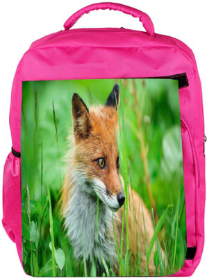 

Snoogg Eco Friendly Canvas Small Fox Designer Backpack Rucksack School Travel Unisex Casual Canvas Bag Bookbag Satchel 5 L Backpack(Pink)